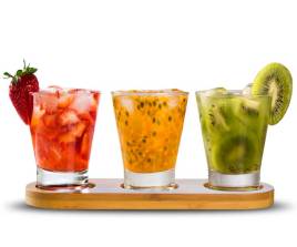 Caipirinhas (Limão, Maracujá, Morango, Frutos Vermelhos e Kiwi)