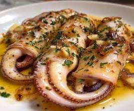 Lulas ao Alho (servido com fatias de Pão)